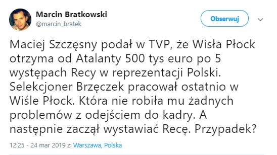 Teoria nt. wystawiania Recy przez Brzęczka...